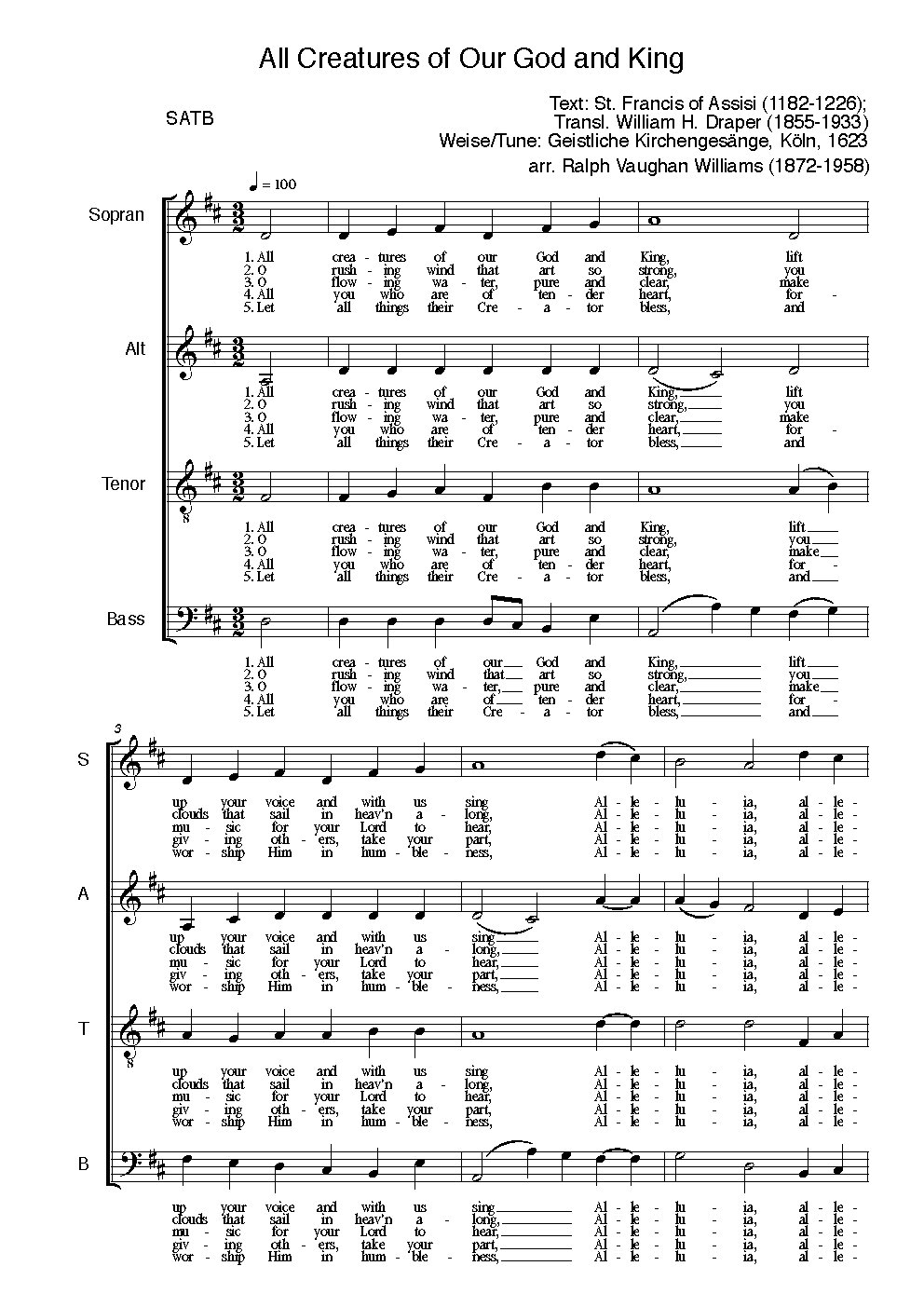 All creatures of our God and King - Choir Script PDF Thumbnail
