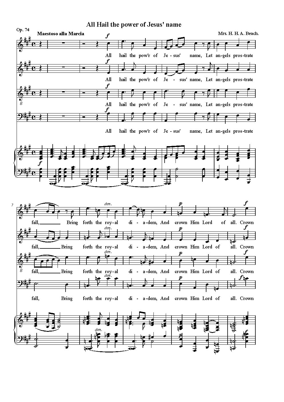 All hail the power of Jesus' name, Op.74