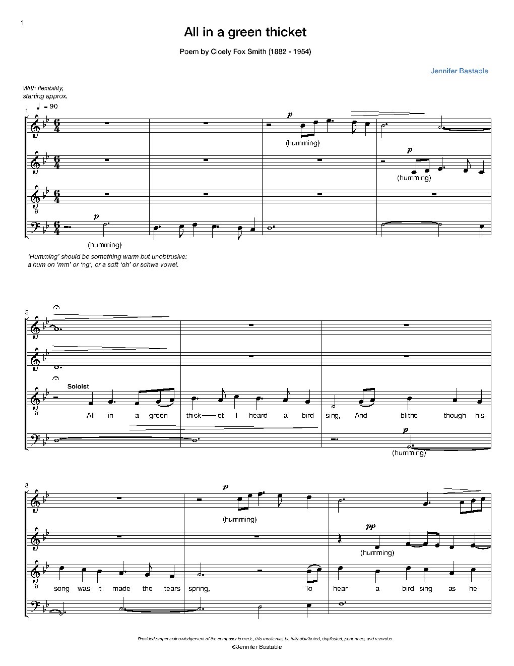 All in a green thicket - Choir Script PDF Thumbnail