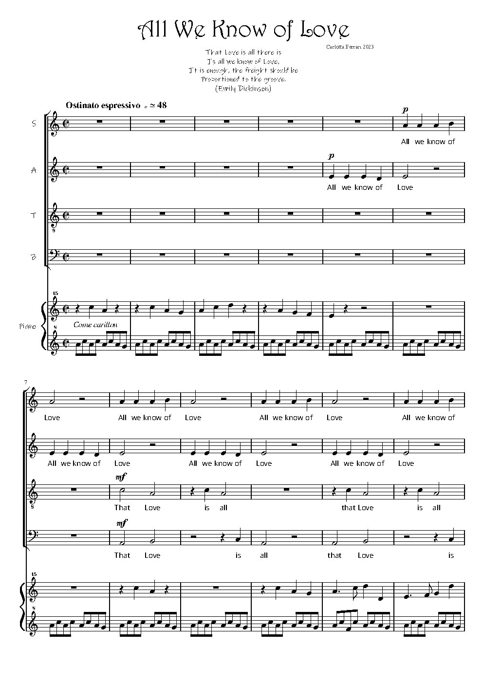 All We Know of Love - Choir Script PDF Thumbnail