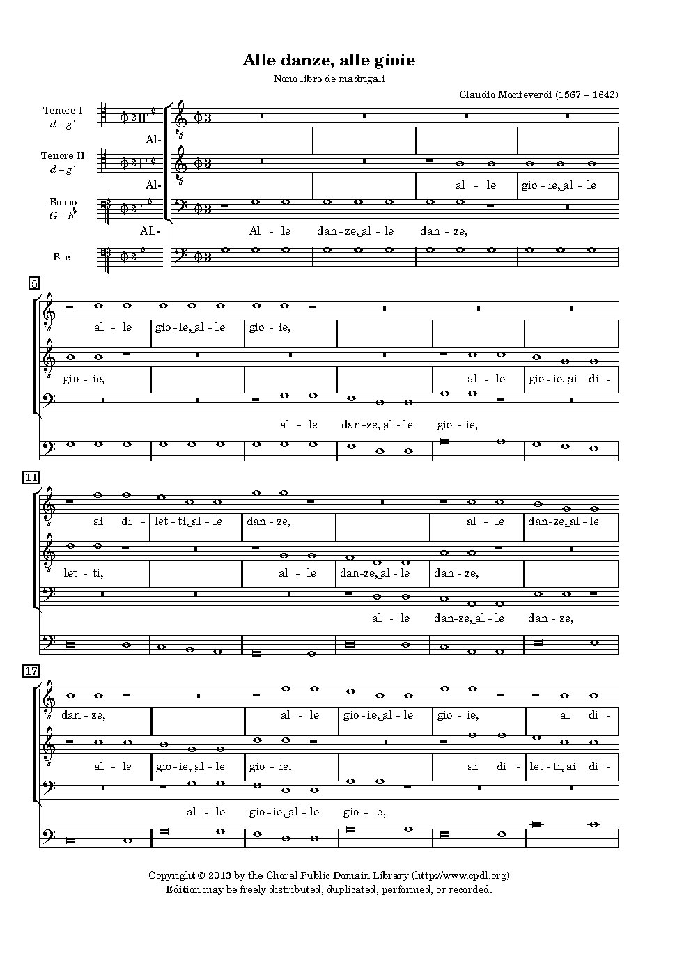 Alle danze, alle gioie - Choir Script PDF Thumbnail