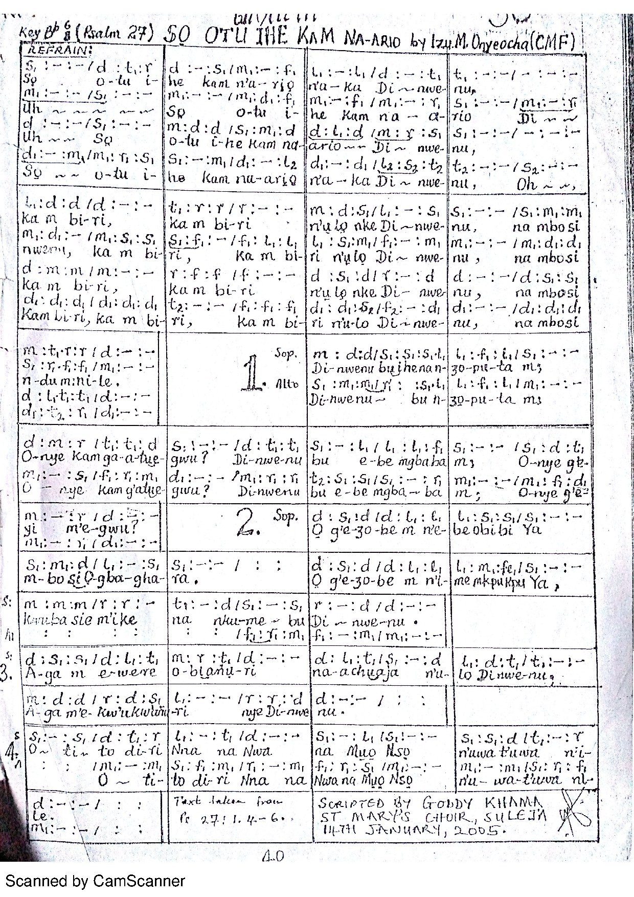 So Otu Ihe - Download Choir Script PDF