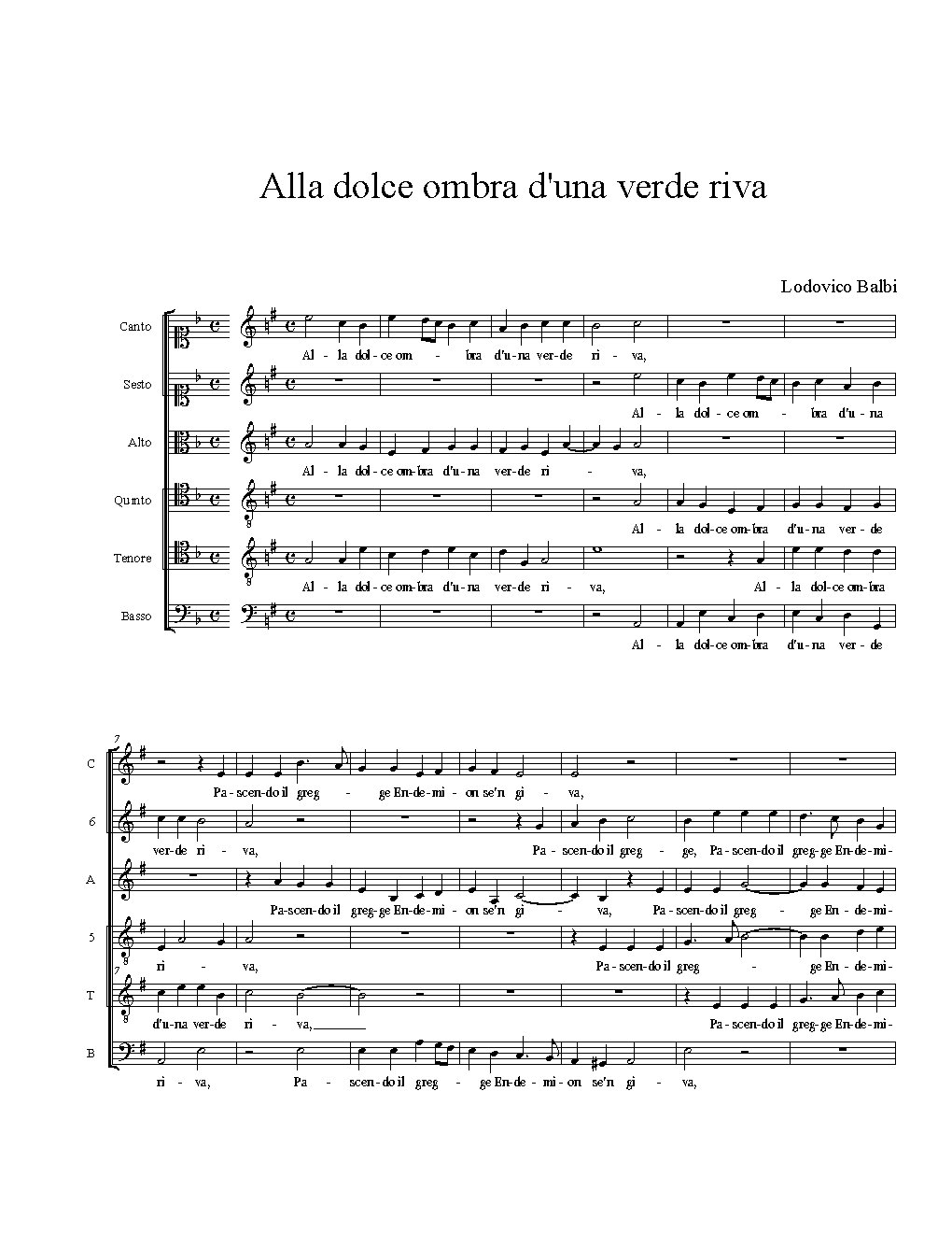 Alla dolce ombra d'una verde riva