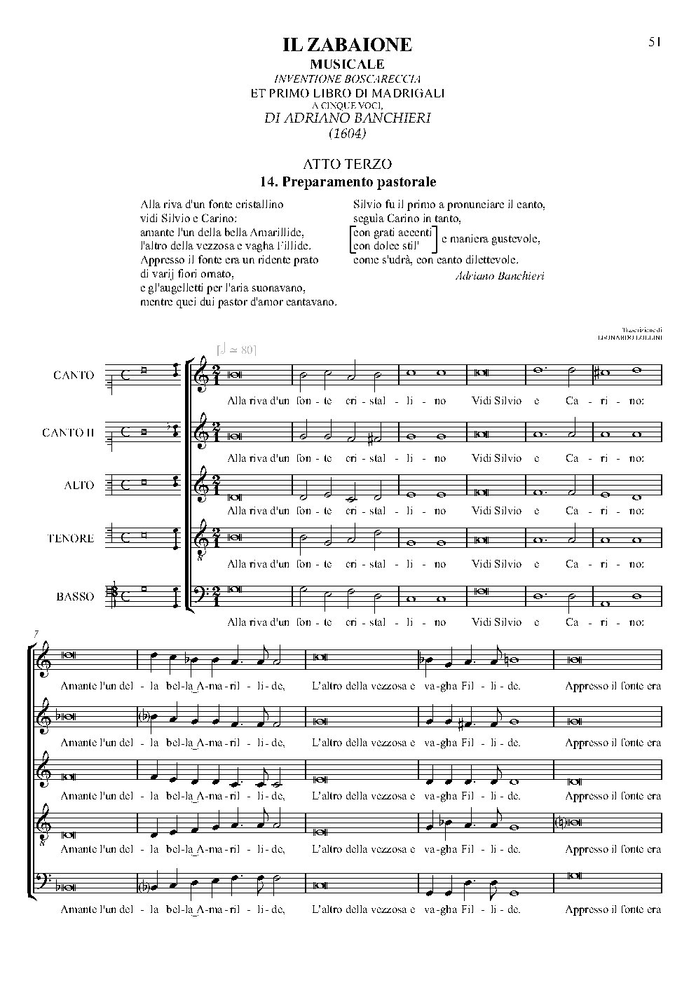 Alla riva d'un fonte cristallino - Choir Script PDF Thumbnail