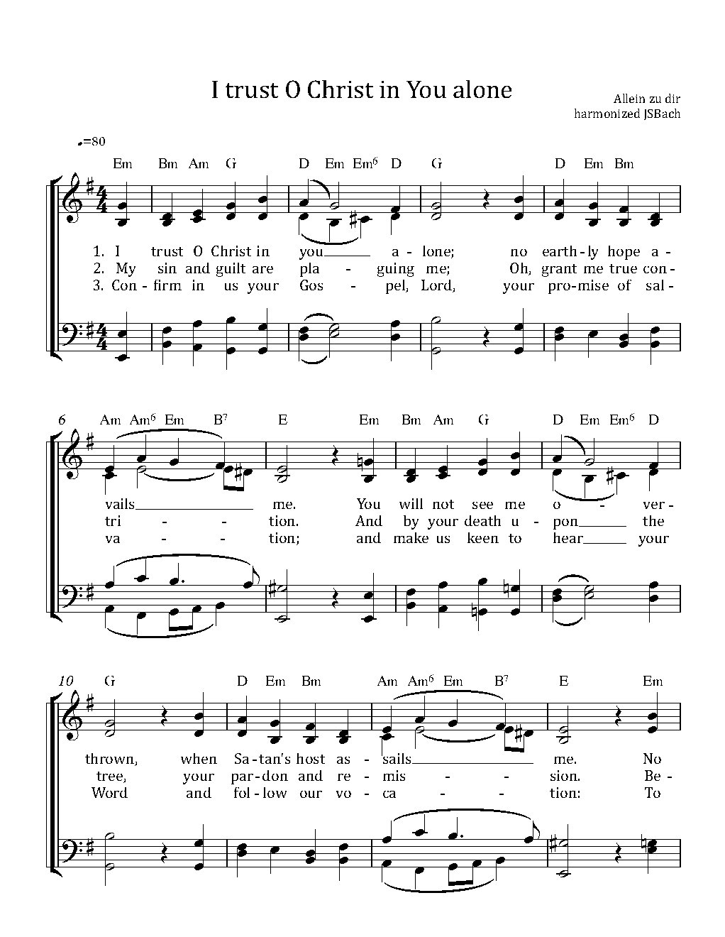 Allein zu dir, Herr Jesu Christ (Chorale)
