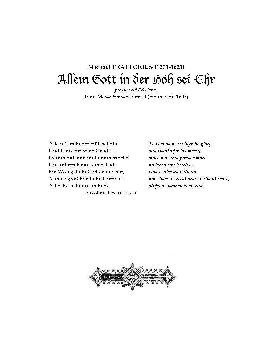 Allein Gott in der Höh sei Ehr - Choir Script PDF Thumbnail