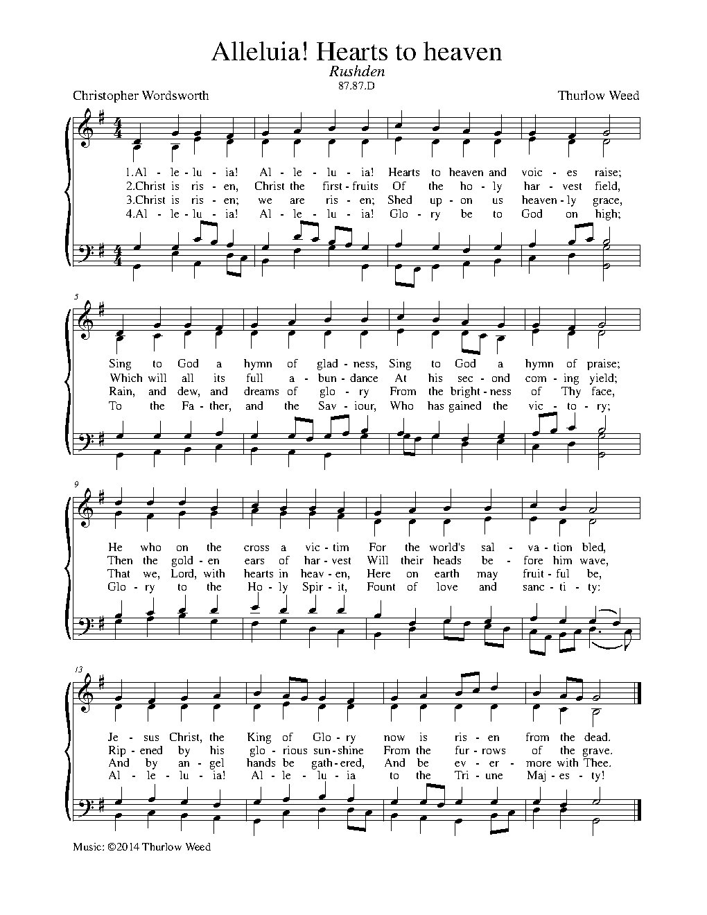Alleluia! Hearts to heaven