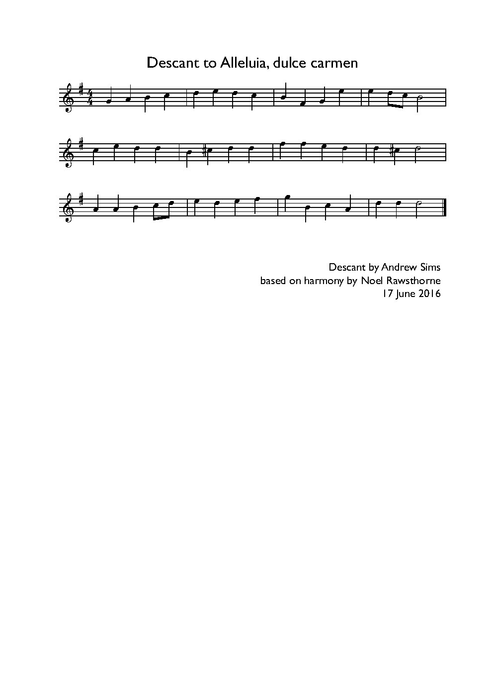 Alleluia, dulce carmen - Choir Script PDF Thumbnail