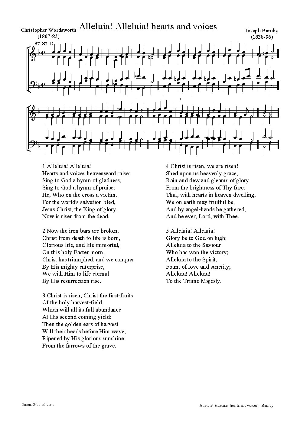 Alleluia! Alleluia! hearts and voices heavenward raise