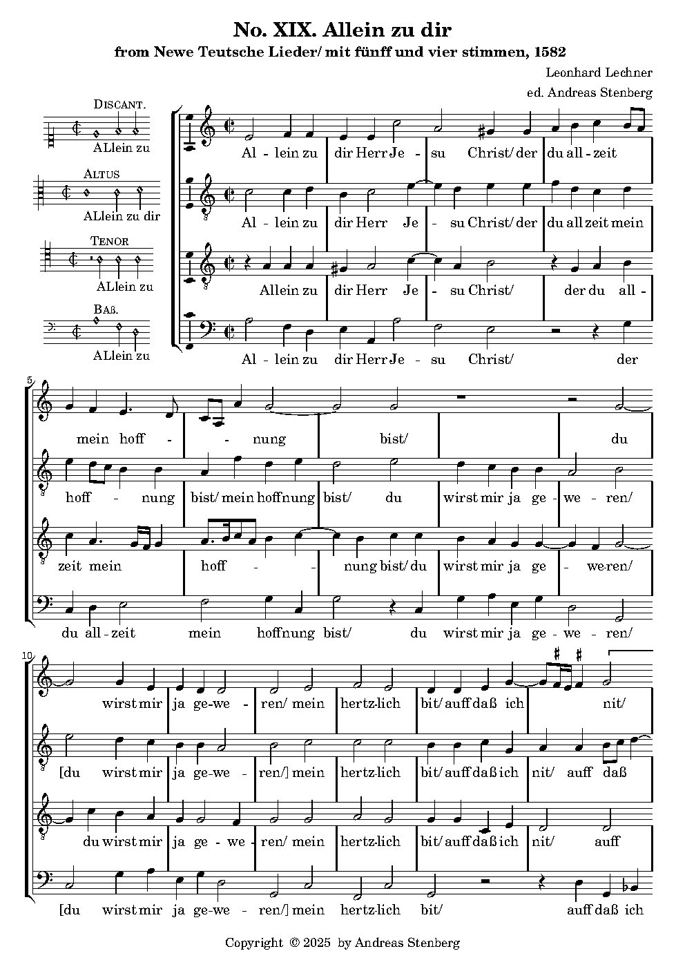 Allein zu dir, Herr Jesu Christ - Choir Script PDF Thumbnail