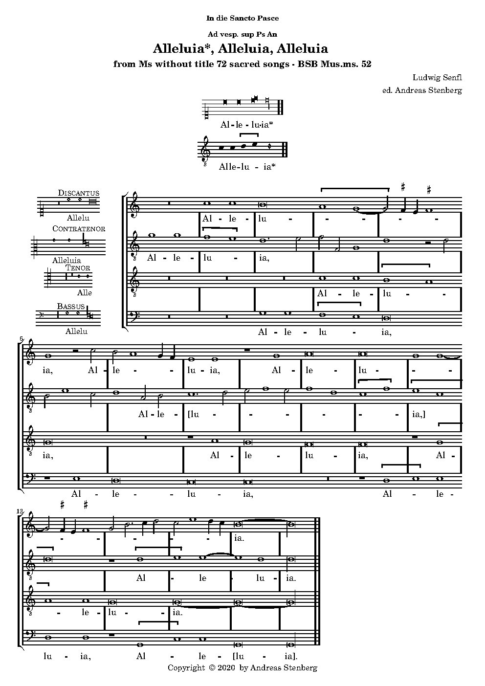 Alleluia, Alleluia (Antiphon for second vespers at Easter)