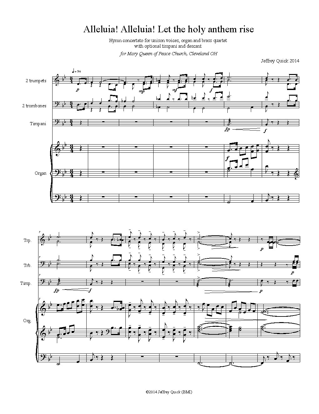 Alleluia! Let the holy anthem rise - Choir Script PDF Thumbnail