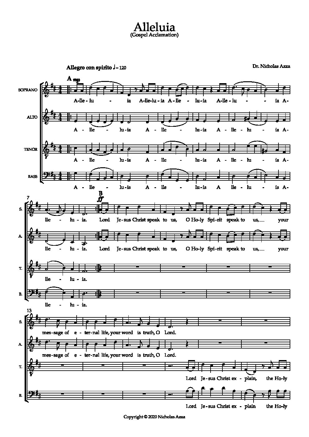 Alleluia! (Gospel Acclamation Canon)